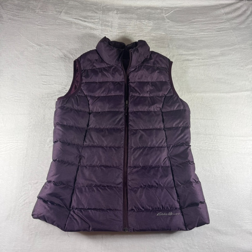 Eddie Bauer EB650 Down Vest Women's Medium Purple Full Zip Puffer Lightweight